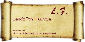 Labáth Fulvia névjegykártya